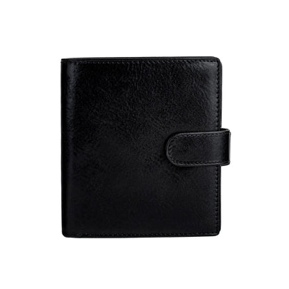 Leather Bifold Wallet with a Snap Closure - Ironweed