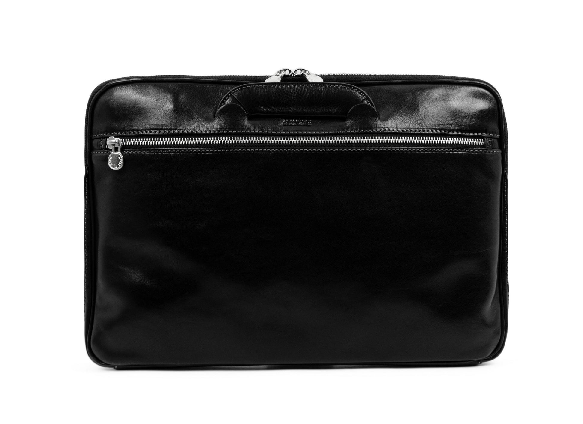 Leather Briefcase Laptop Bag - Brave New World Briefcase Time Resistance   