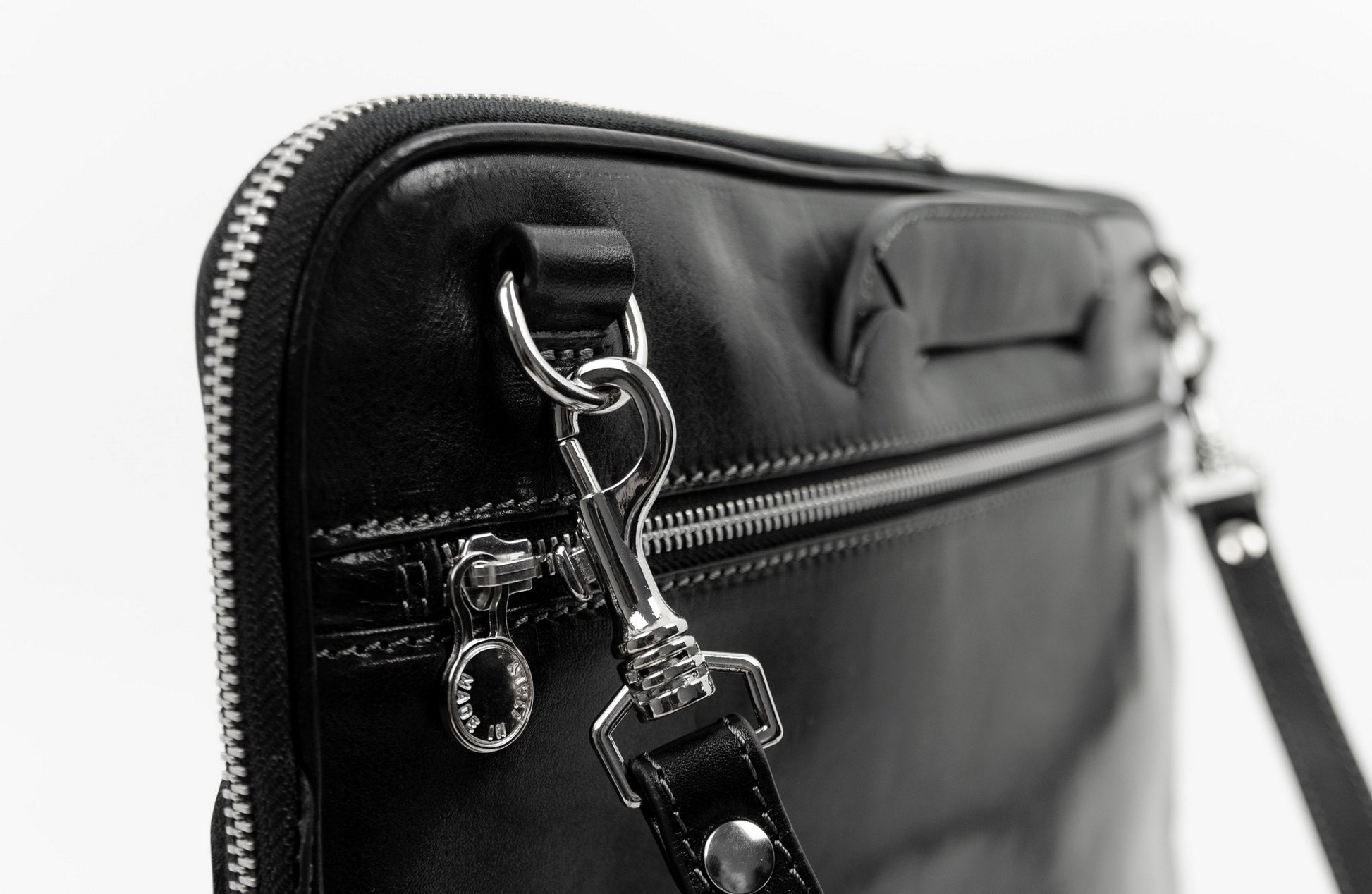 Leather Briefcase Laptop Bag - Brave New World Briefcase Time Resistance   