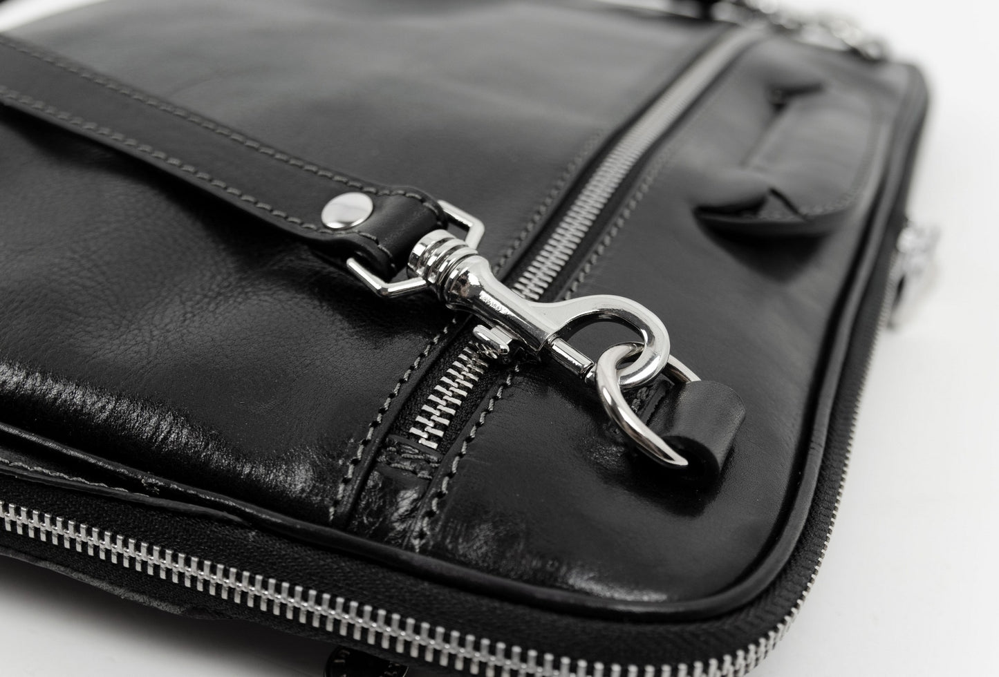 Leather Briefcase Laptop Bag - Brave New World Briefcase Time Resistance   