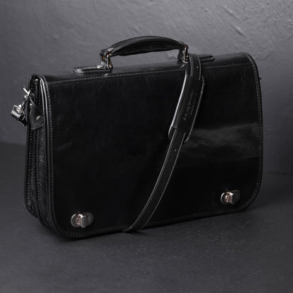 Leather Briefcase Laptop Bag - Illusions