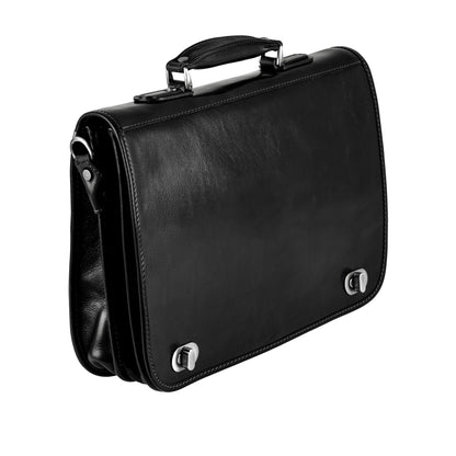 Leather Briefcase Laptop Bag - Illusions