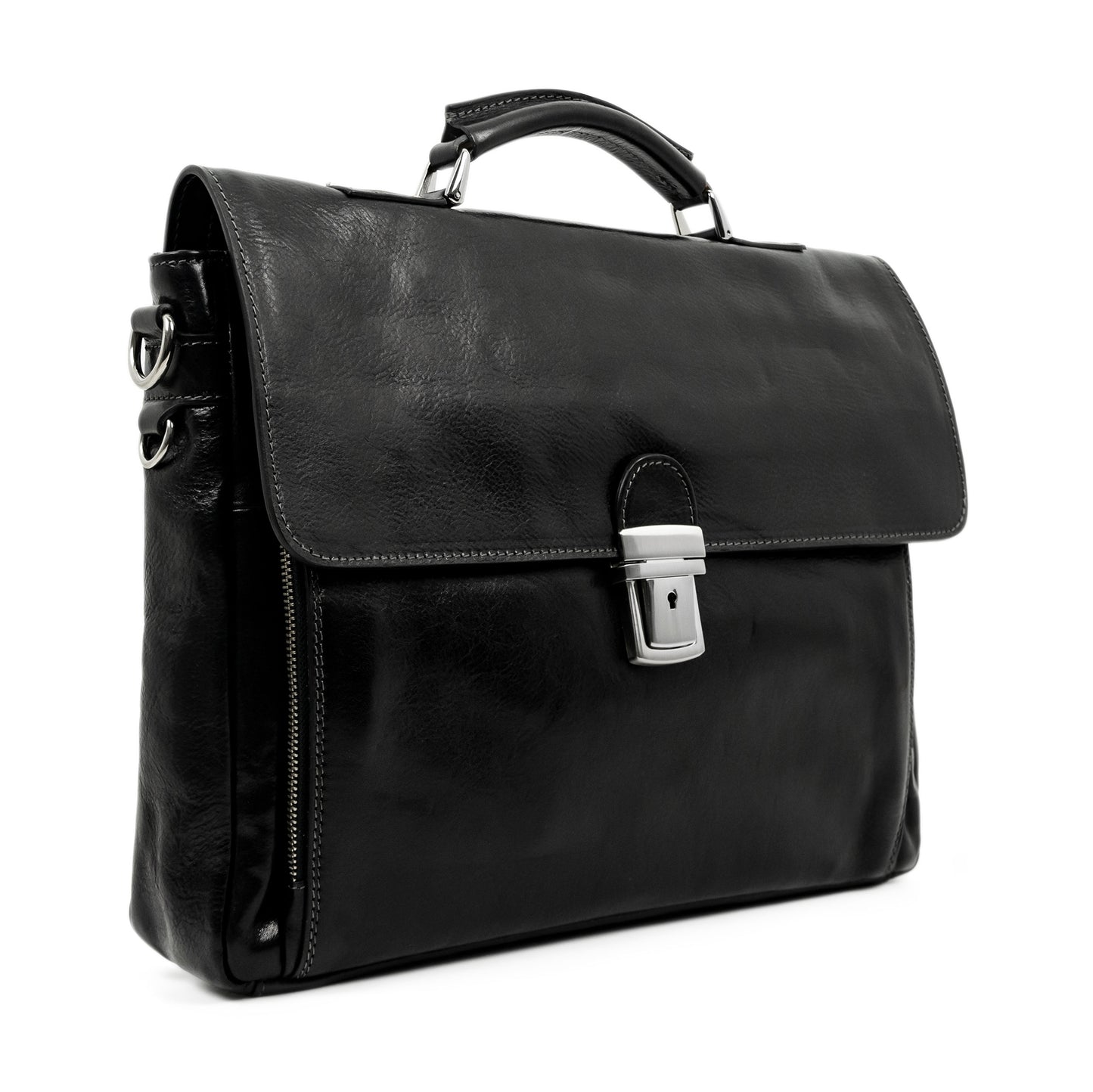 Leather Briefcase Laptop Bag  - In Cold Blood