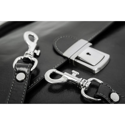 Leather Briefcase Laptop Bag  - In Cold Blood