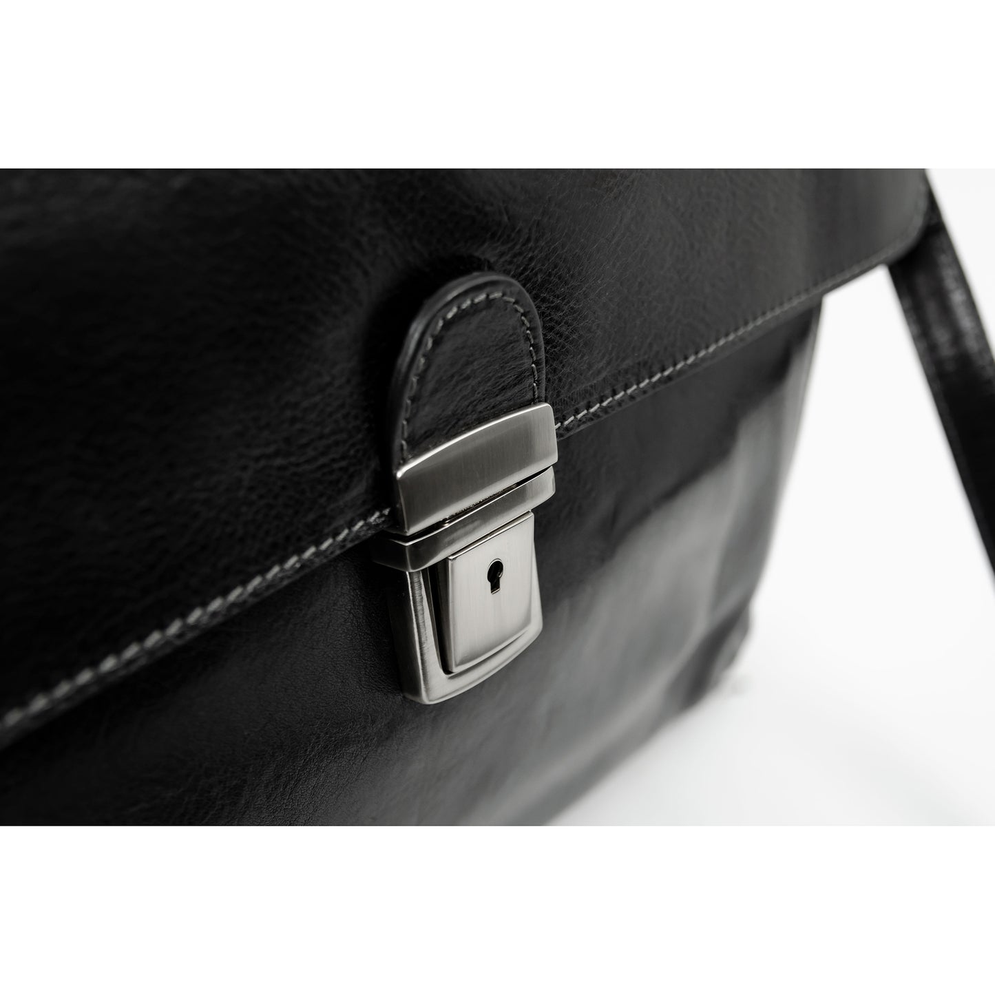 Leather Briefcase Laptop Bag  - In Cold Blood