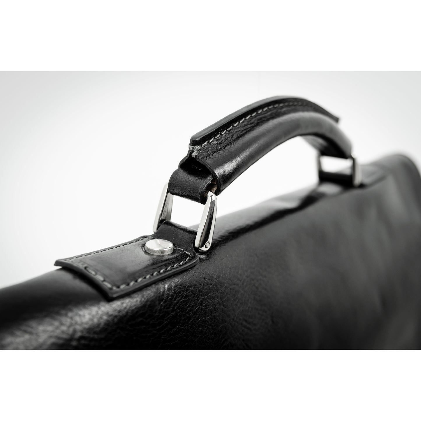 Leather Briefcase Laptop Bag  - In Cold Blood