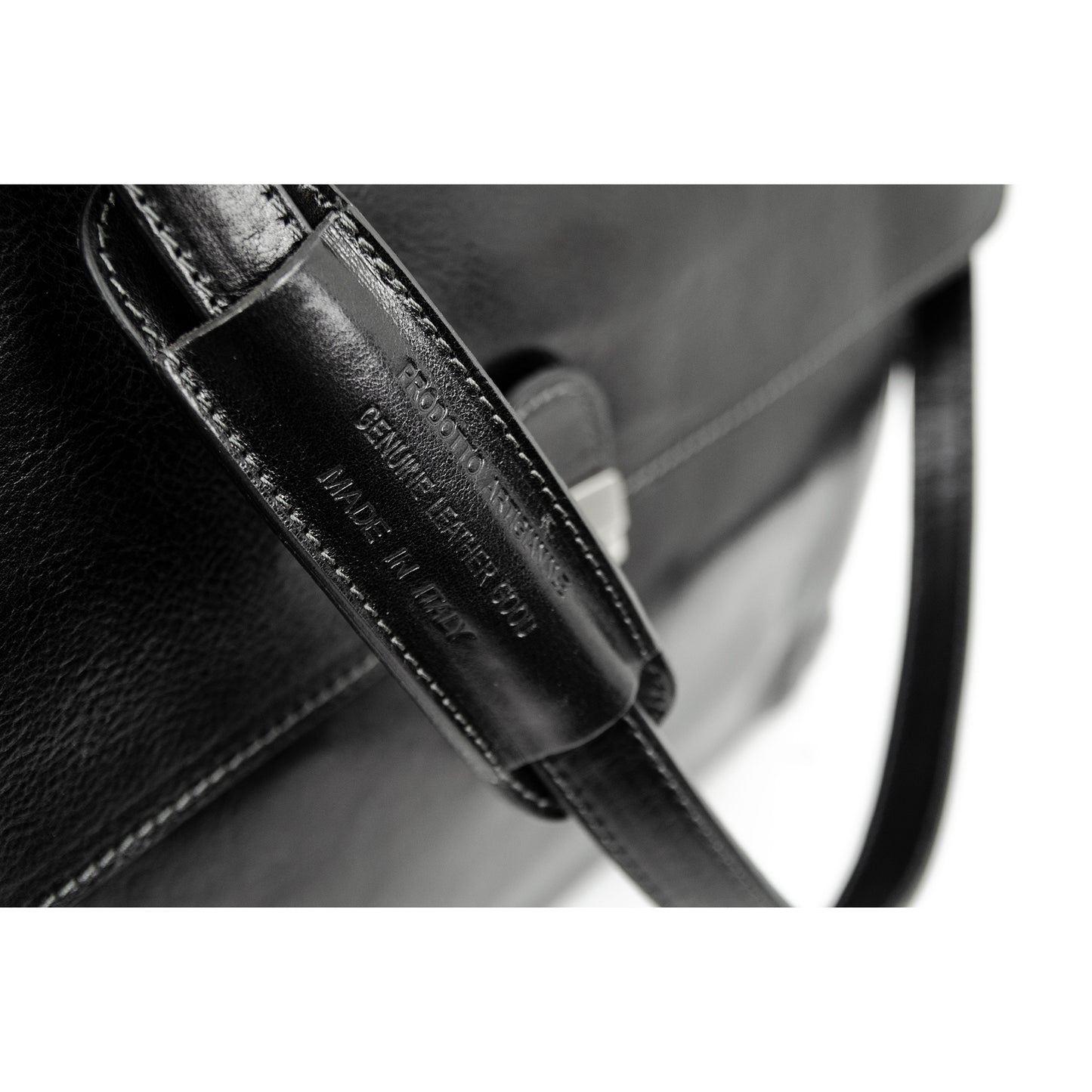 Leather Briefcase Laptop Bag  - In Cold Blood