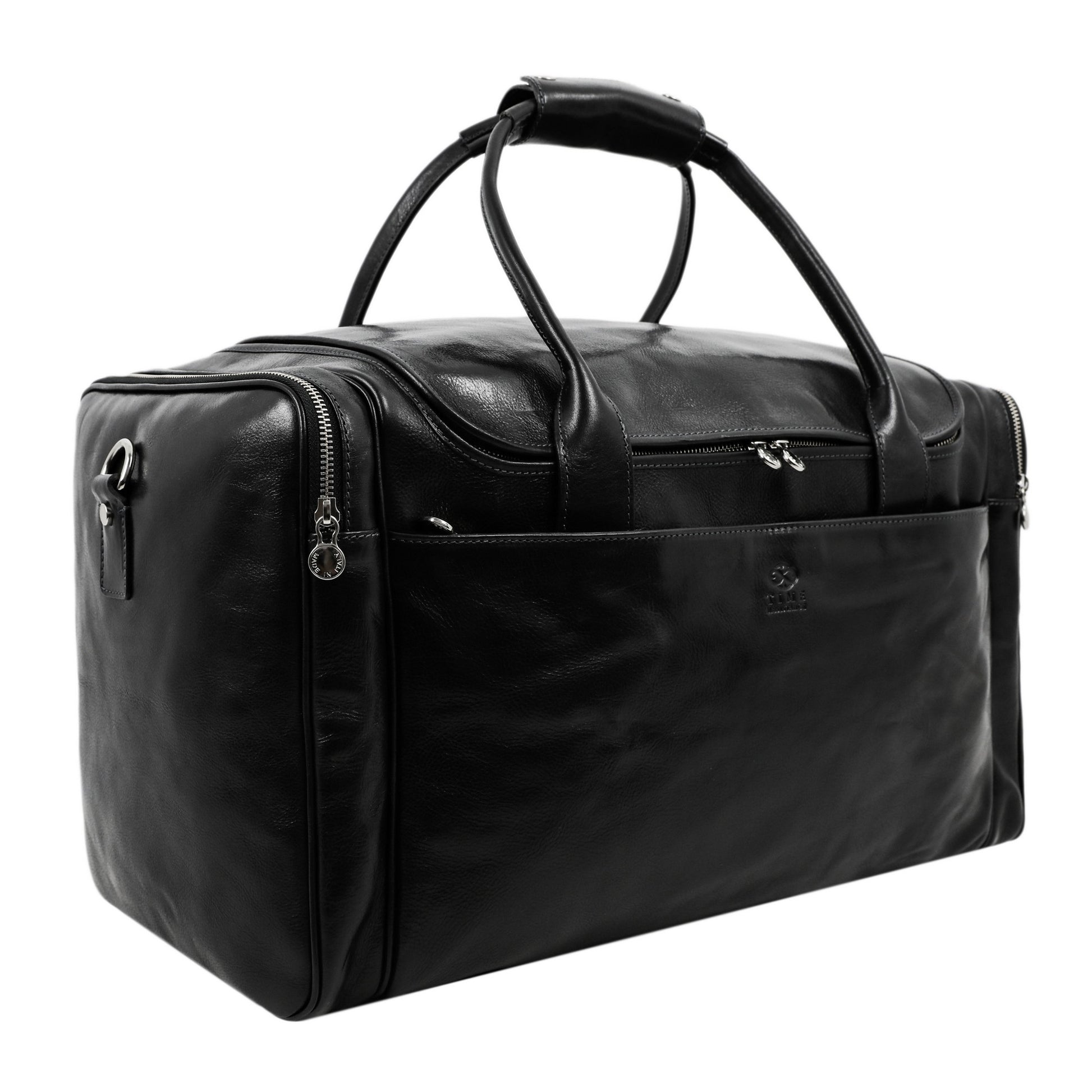 Large Italian Leather Duffel Bag - The Hitchhikers Guide to the Galaxy Duffel Bag Time Resistance   