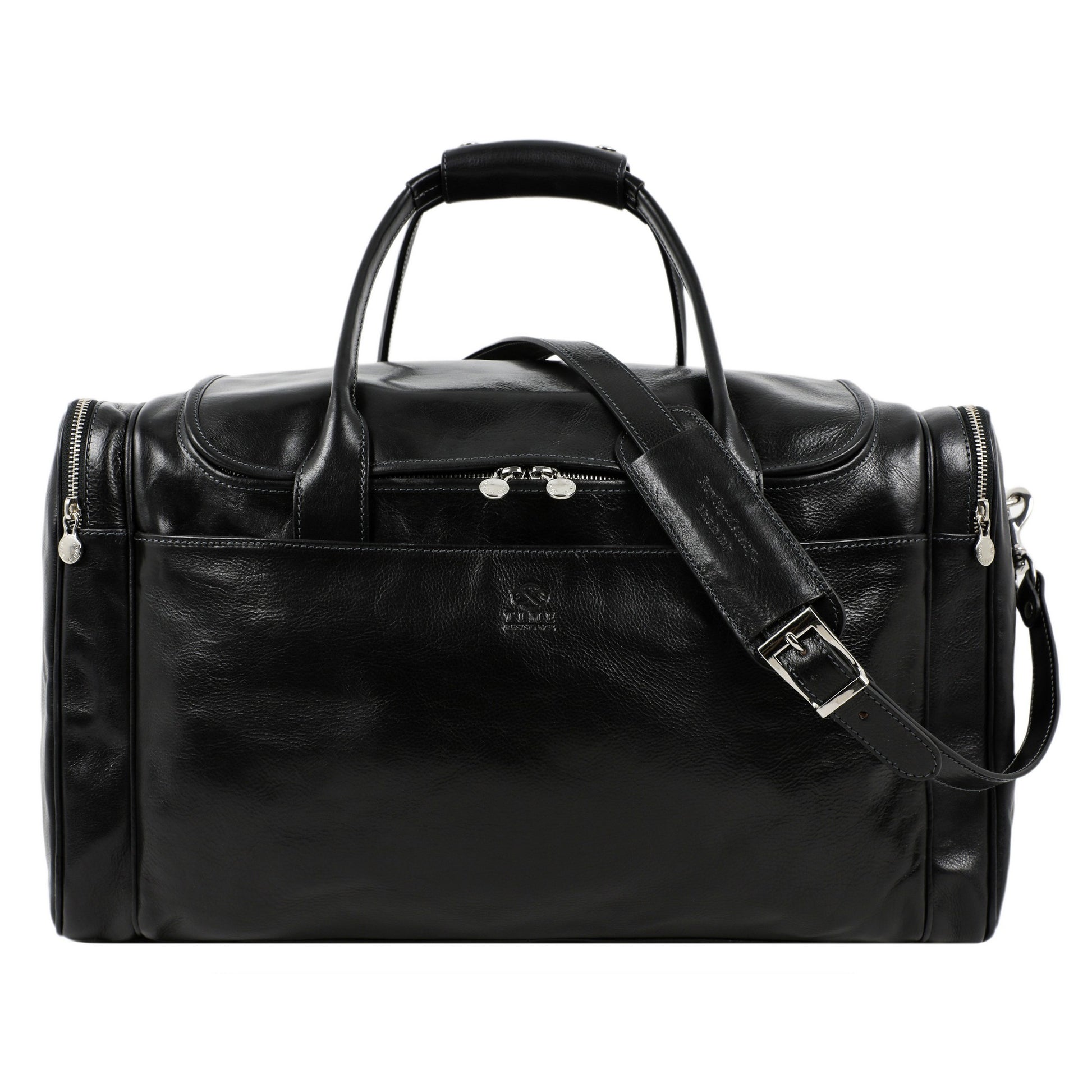 Large Italian Leather Duffel Bag - The Hitchhikers Guide to the Galaxy Duffel Bag Time Resistance   