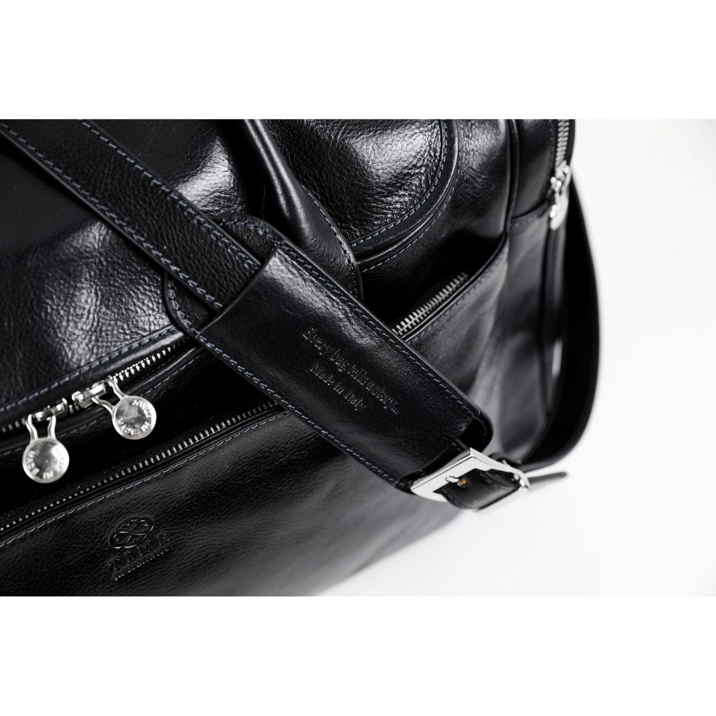 Large Italian Leather Duffel Bag - The Hitchhikers Guide to the Galaxy Duffel Bag Time Resistance   