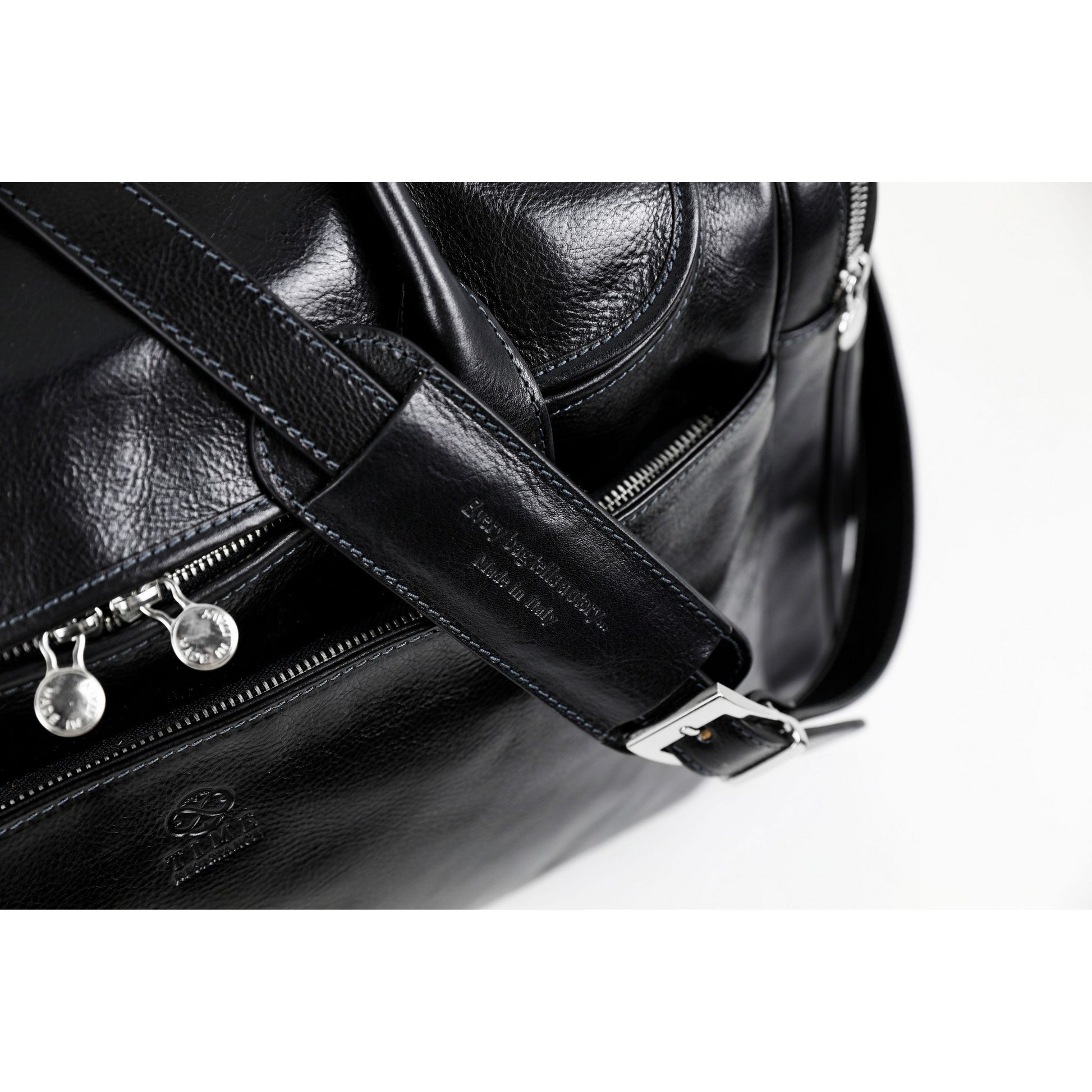 Large Italian Leather Duffel Bag - The Hitchhikers Guide to the Galaxy Duffel Bag Time Resistance   