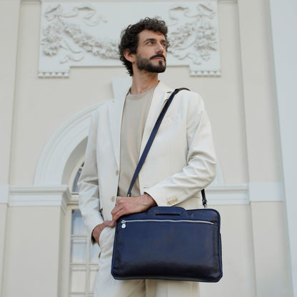 Leder Aktentasche Laptop-Tasche - Brave New World