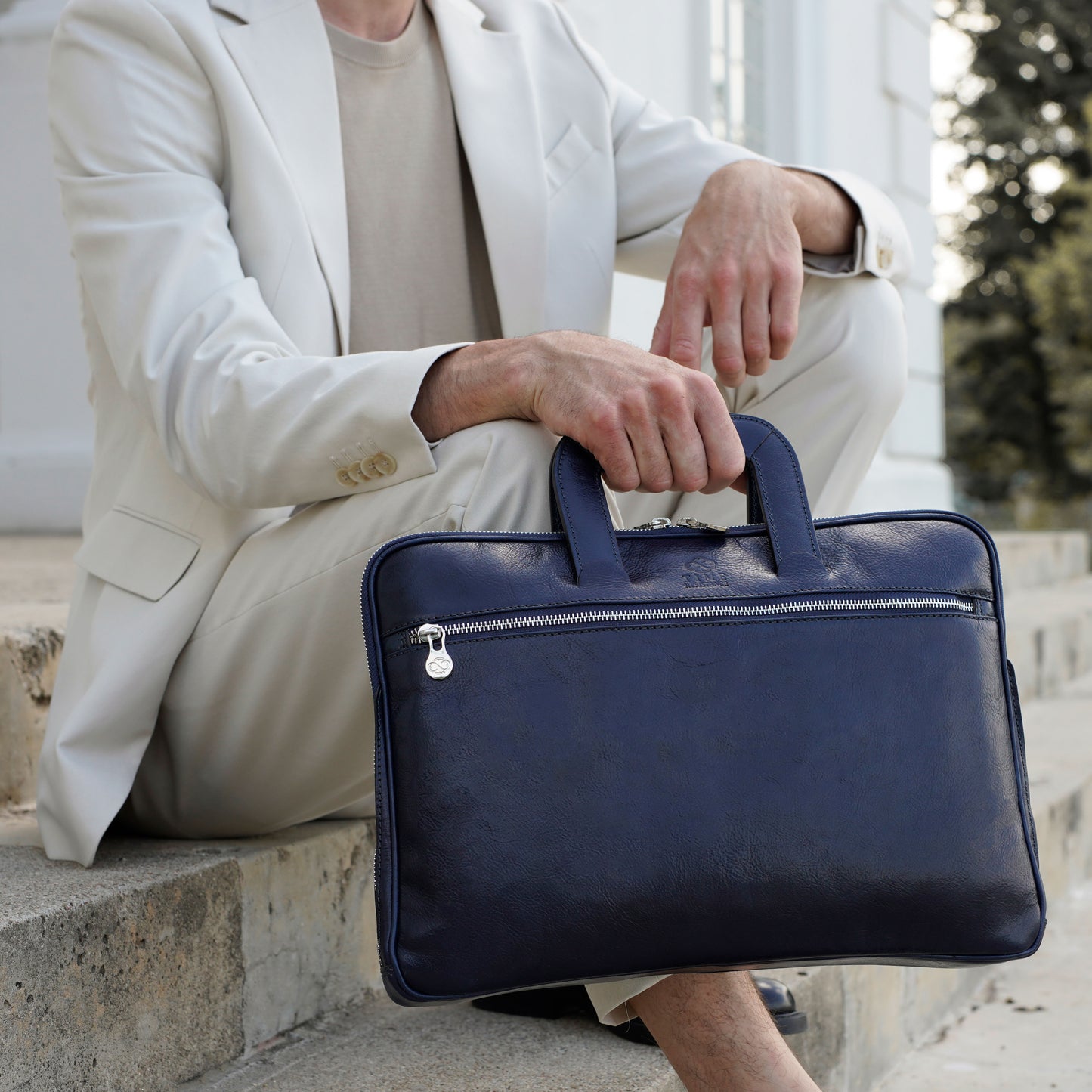 Leder Aktentasche Laptop-Tasche - Brave New World