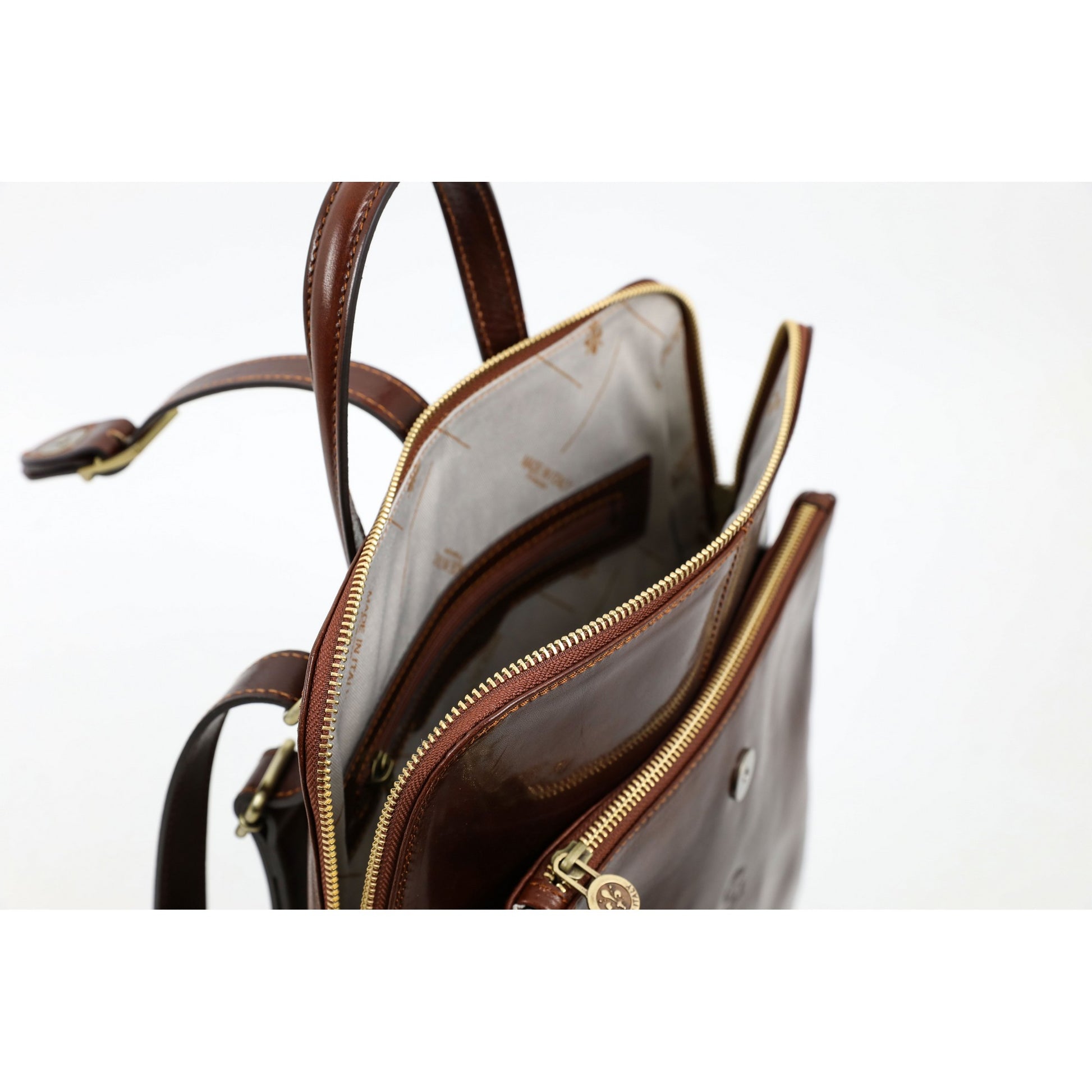 Convertible Leather Backpack Shoulder Bag - Emma Backpack Time Resistance   