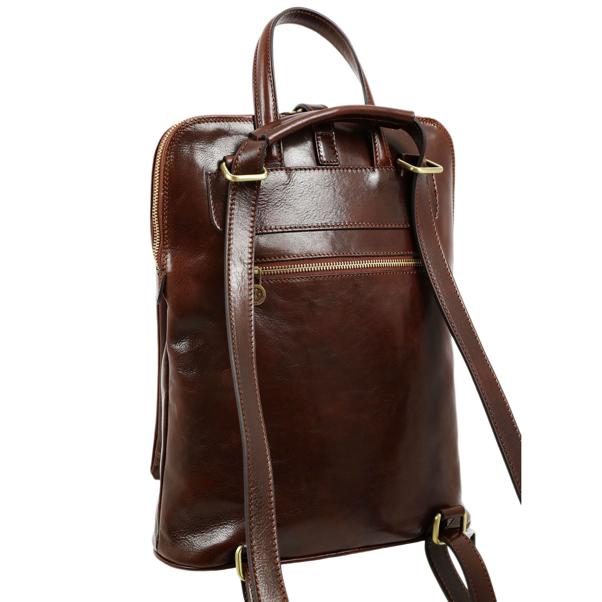 Convertible Leather Backpack Shoulder Bag - Emma Backpack Time Resistance   