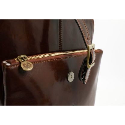 Convertible Leather Backpack Shoulder Bag - Emma Backpack Time Resistance   