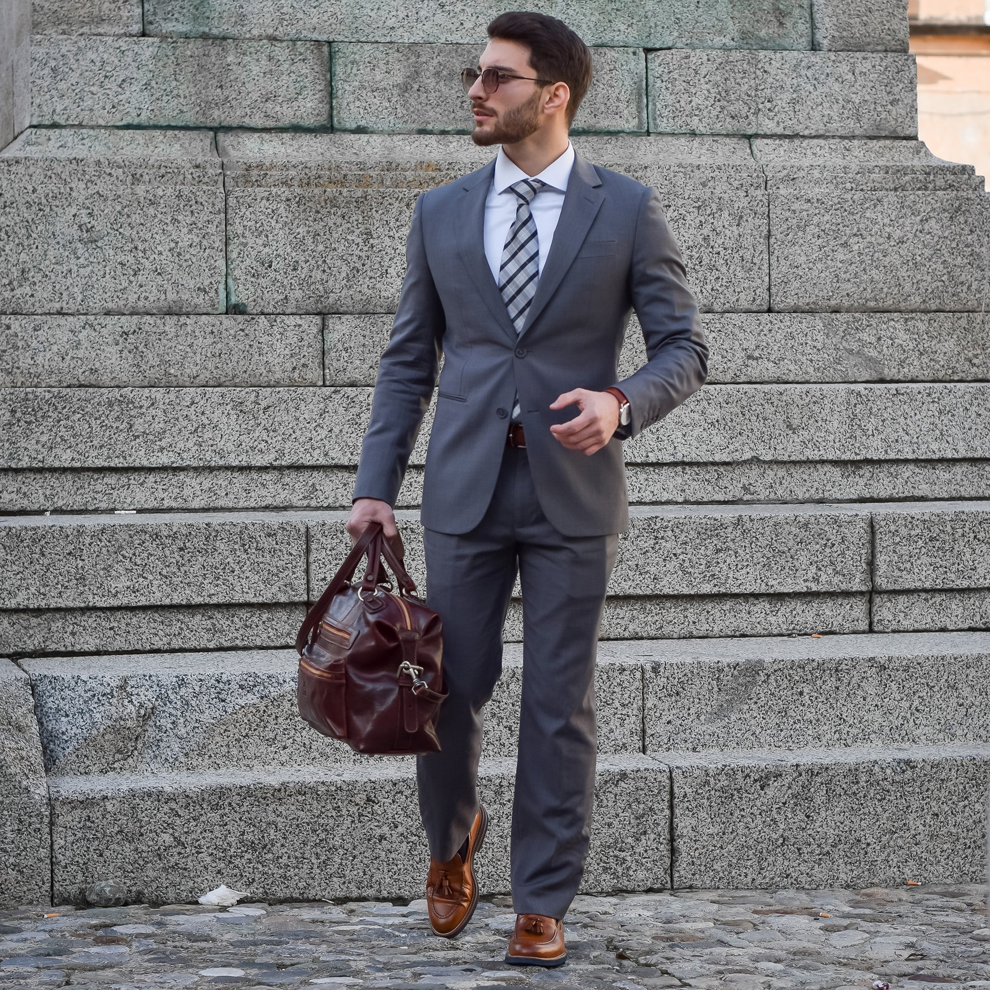 Brown Leather Bag - East of Eden Briefcase Time Resistance   