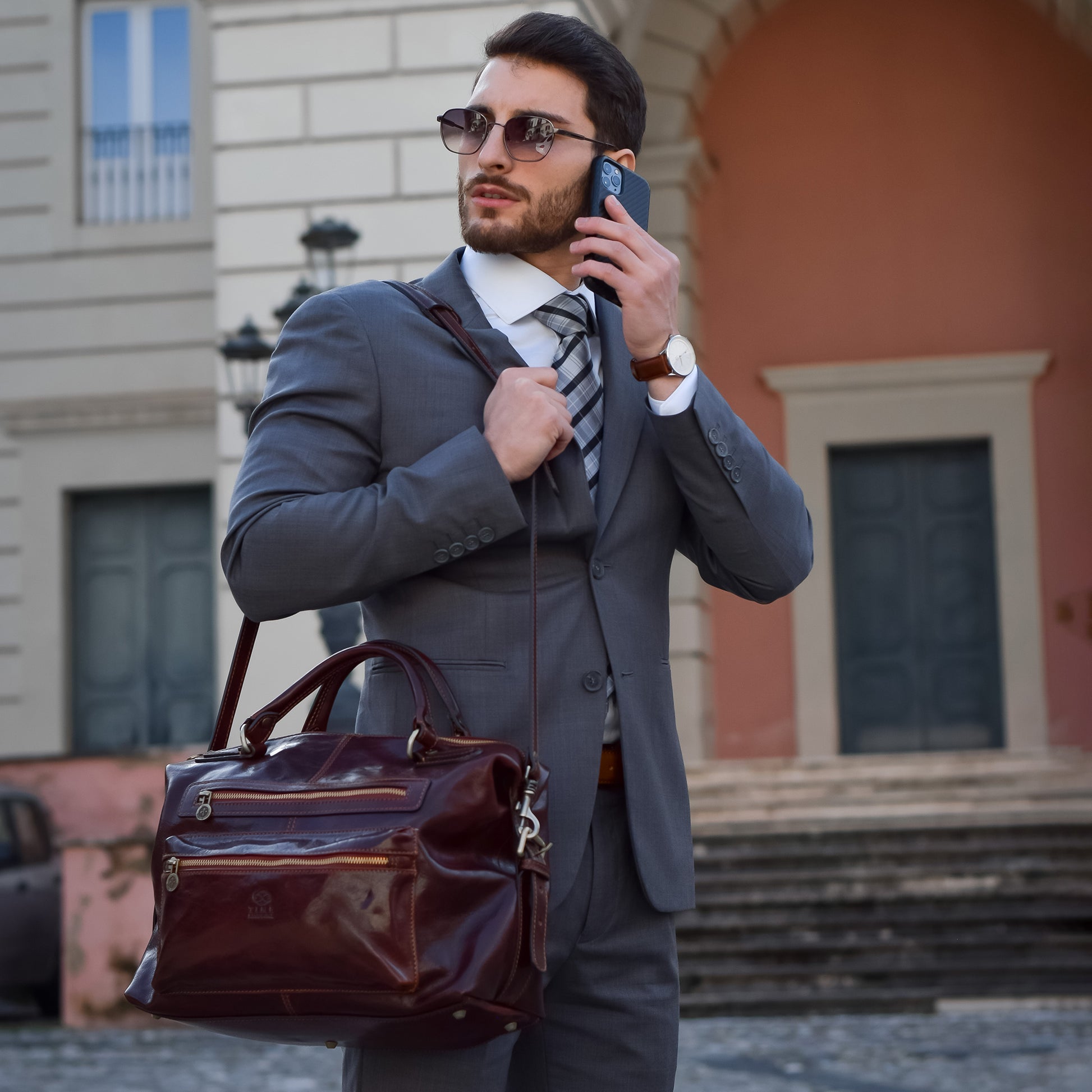 Brown Leather Bag - East of Eden Briefcase Time Resistance   
