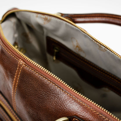 Brown Leather Bag - East of Eden Briefcase Time Resistance   