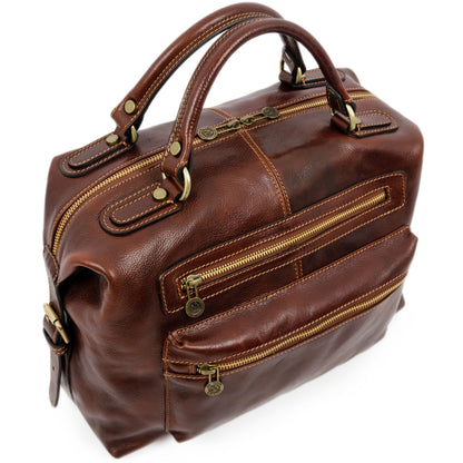 Brown Leather Bag - East of Eden Briefcase Time Resistance   