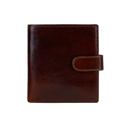 Leather Bifold Wallet with a Snap Closure - Ironweed