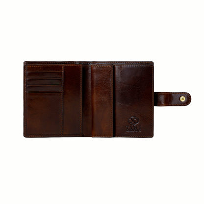 Leather Bifold Wallet with a Snap Closure - Ironweed