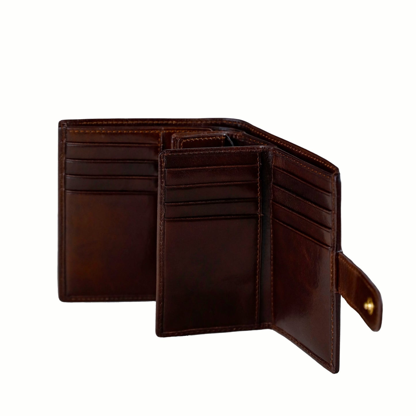 Leather Bifold Wallet with a Snap Closure - Ironweed