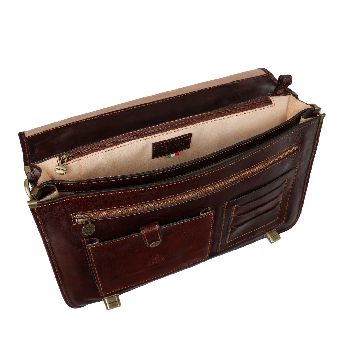Leather Briefcase Laptop Bag - Illusions