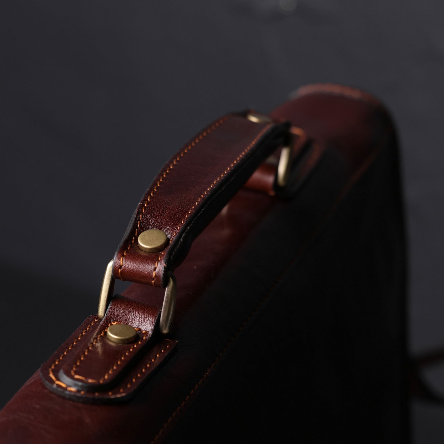 Leather Briefcase Laptop Bag - Illusions