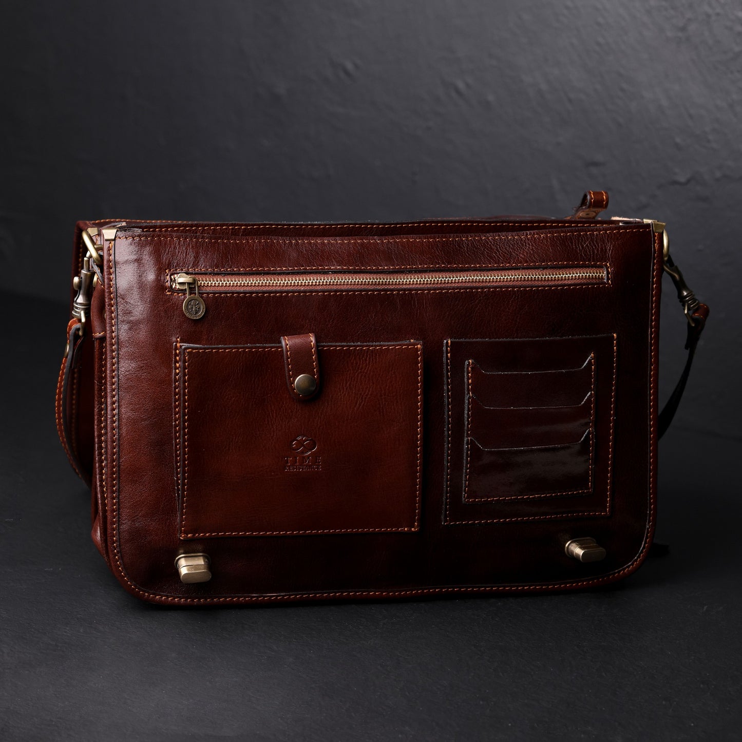 Leather Briefcase Laptop Bag - Illusions