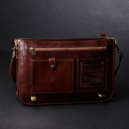 Leather Briefcase Laptop Bag - Illusions