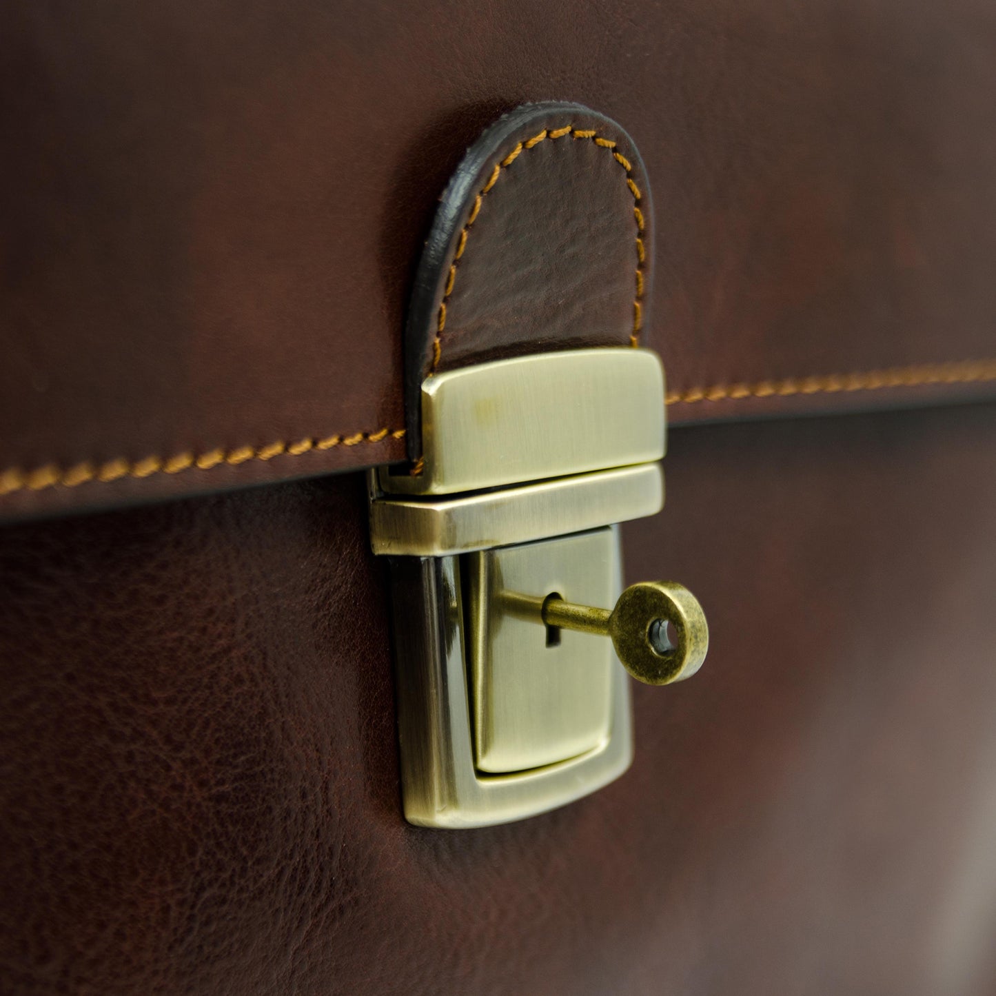 Leather Briefcase Laptop Bag  - In Cold Blood