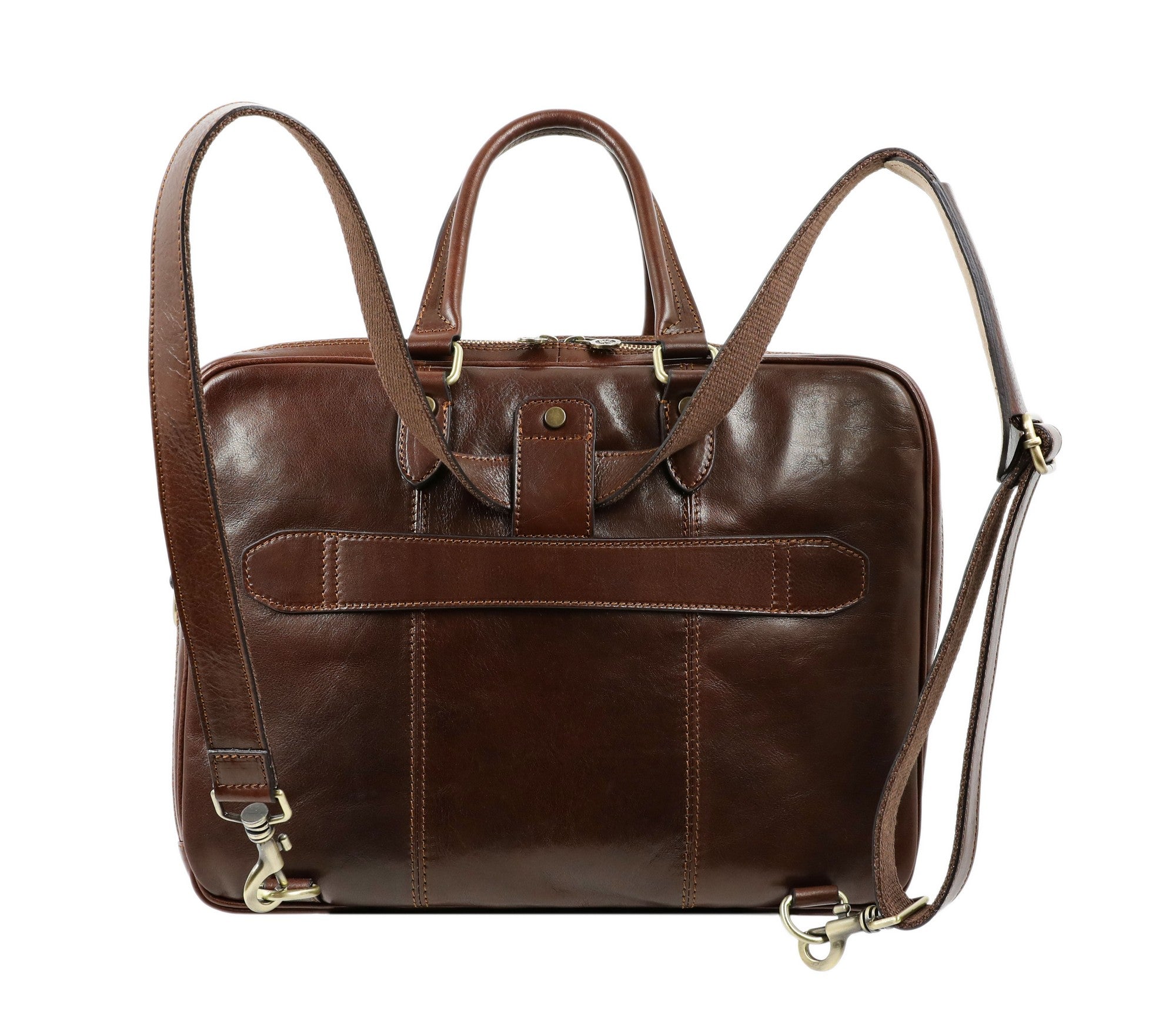 Leather briefcase backpack convertible hot sale