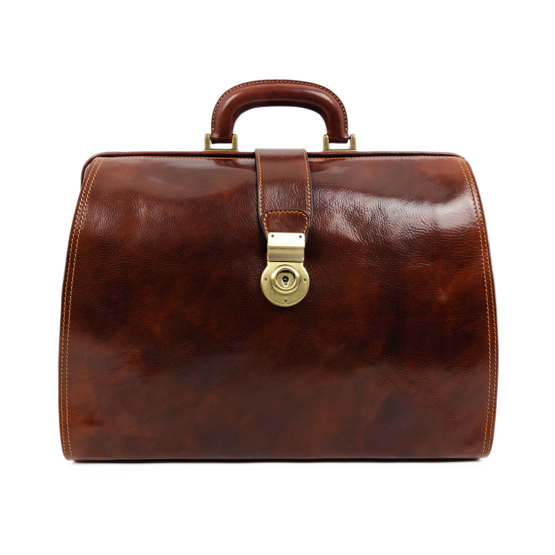 Brown Large Leather Doctor Bag - Mrs Dalloway Doctor Bag Time Resistance   