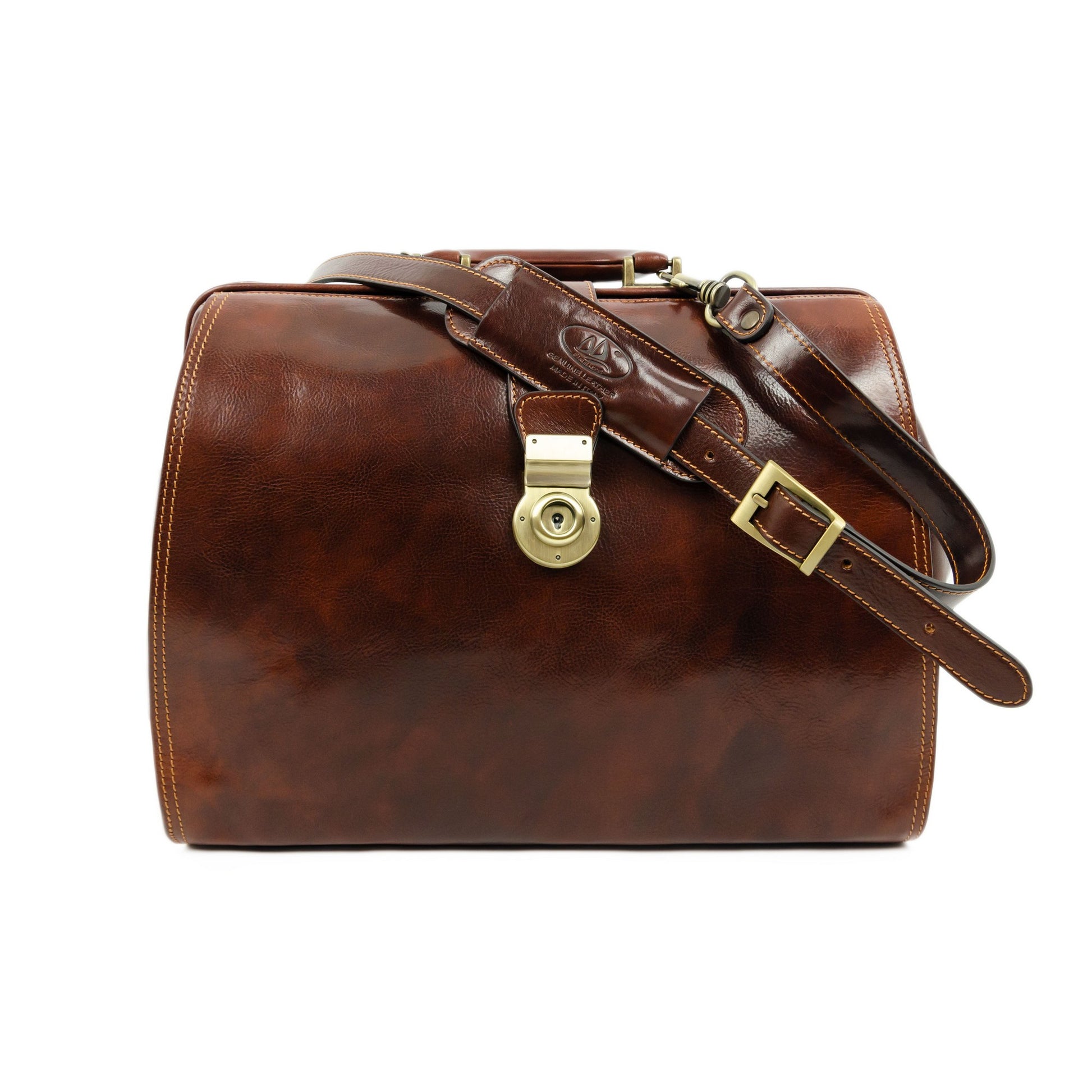 Brown Large Leather Doctor Bag - Mrs Dalloway Doctor Bag Time Resistance   