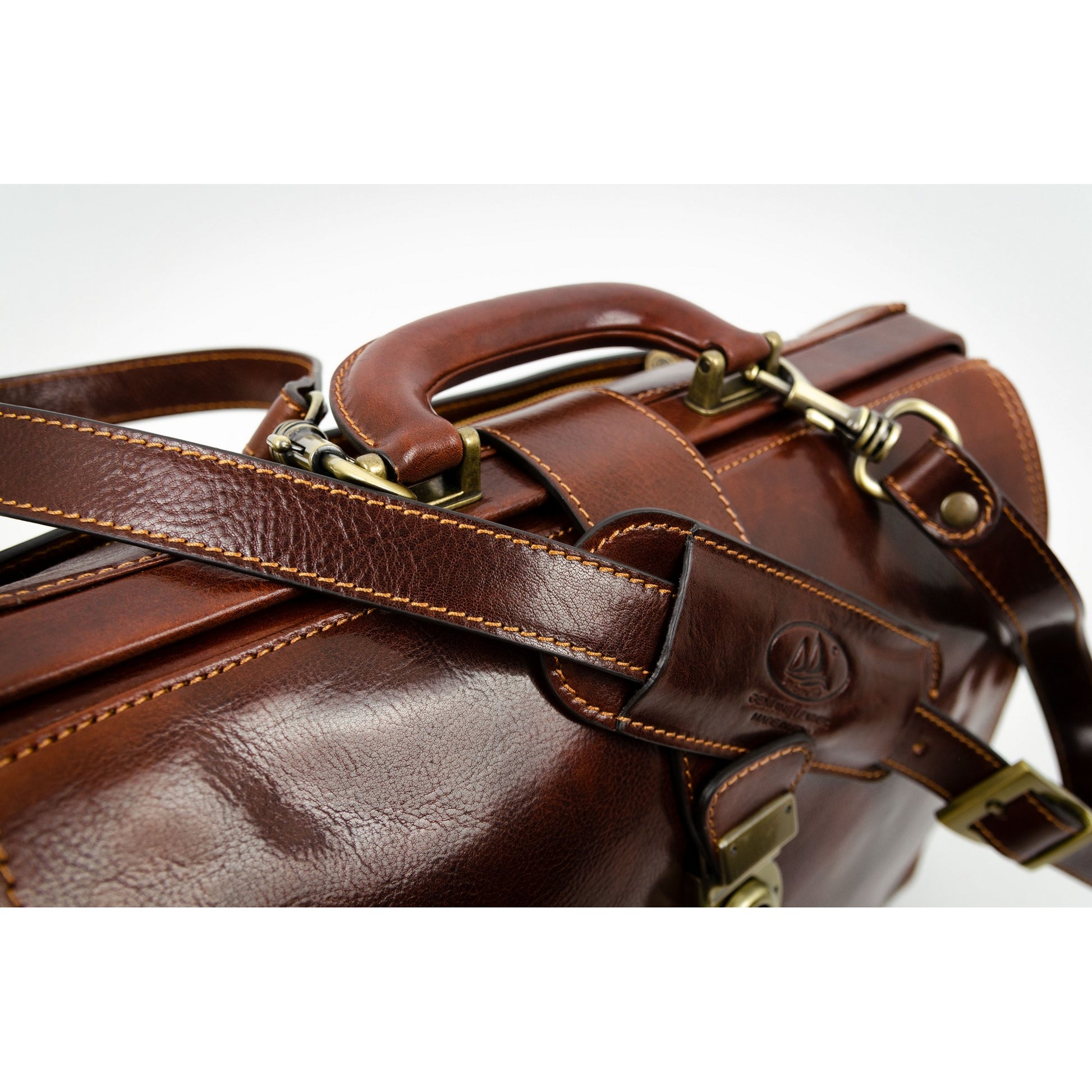 Brown Large Leather Doctor Bag - Mrs Dalloway Doctor Bag Time Resistance   