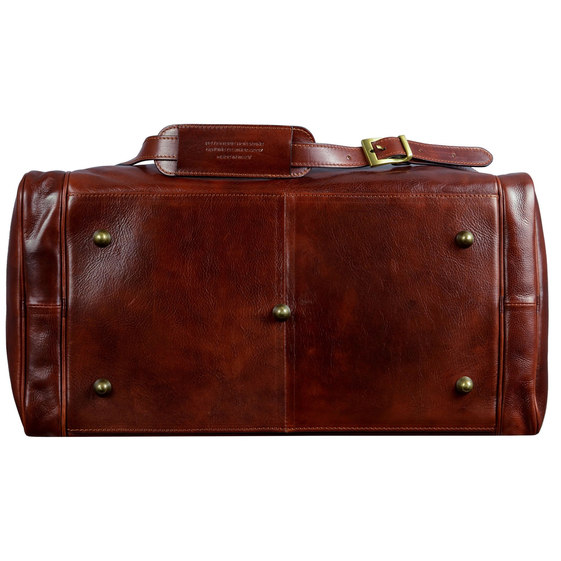 Large Italian Leather Duffel Bag - The Hitchhikers Guide to the Galaxy Duffel Bag Time Resistance   