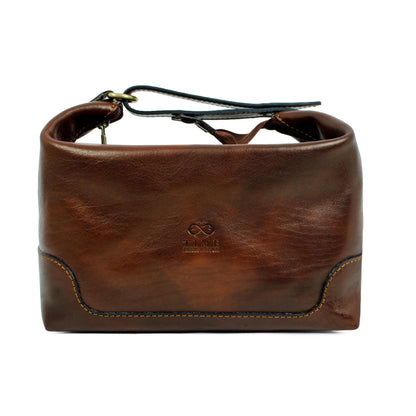 Kulturtasche aus Leder - Autumn Leaves