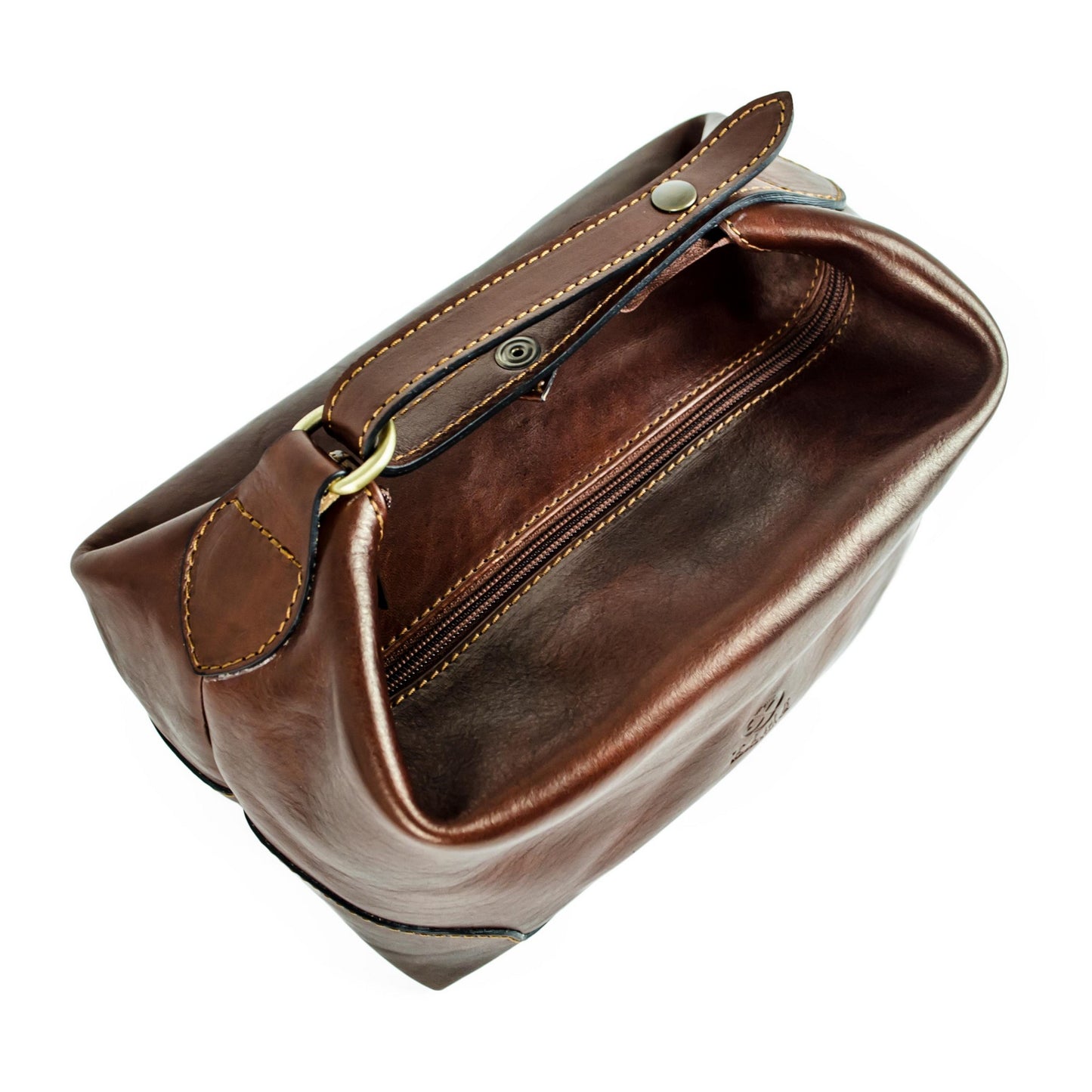 Kulturtasche aus Leder - Autumn Leaves