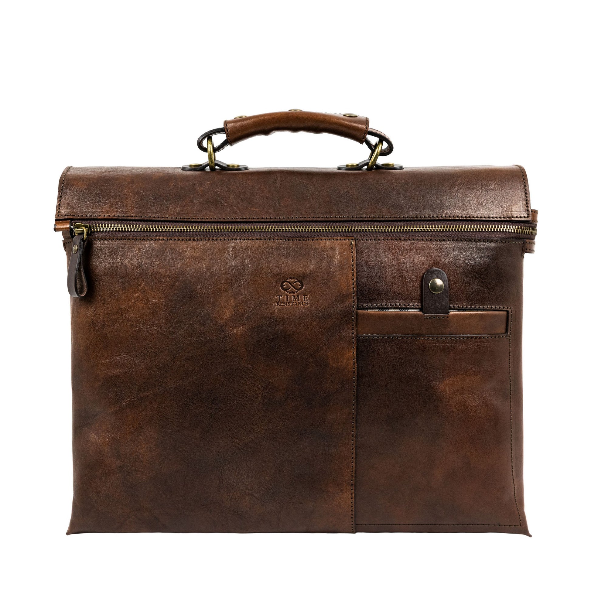 Brown Leather Briefcase Laptop Bag - From Here to Eternity Briefcase Time Resistance   