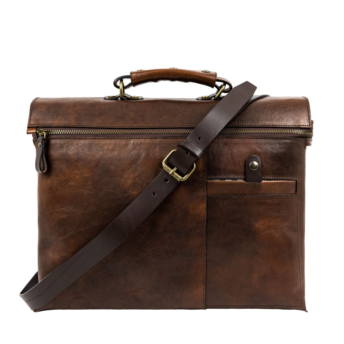 Brown Leather Briefcase Laptop Bag - From Here to Eternity Briefcase Time Resistance   