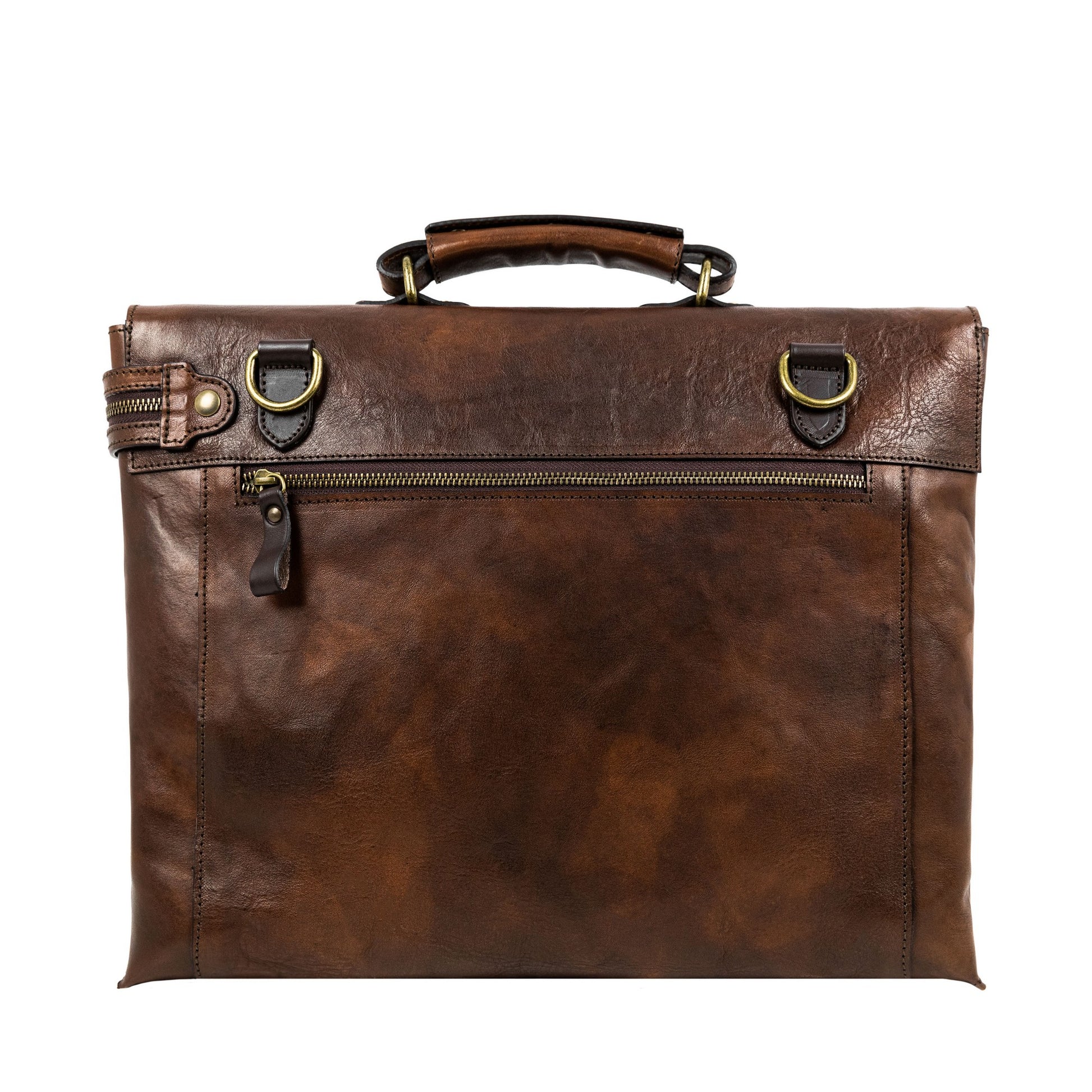 Brown Leather Briefcase Laptop Bag - From Here to Eternity Briefcase Time Resistance   