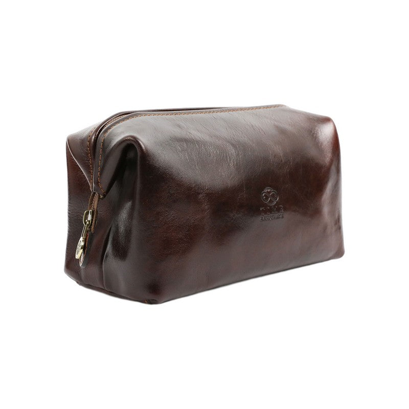 Small Leather Toiletry Bag - Four Past Midnight Accessories Time Resistance   