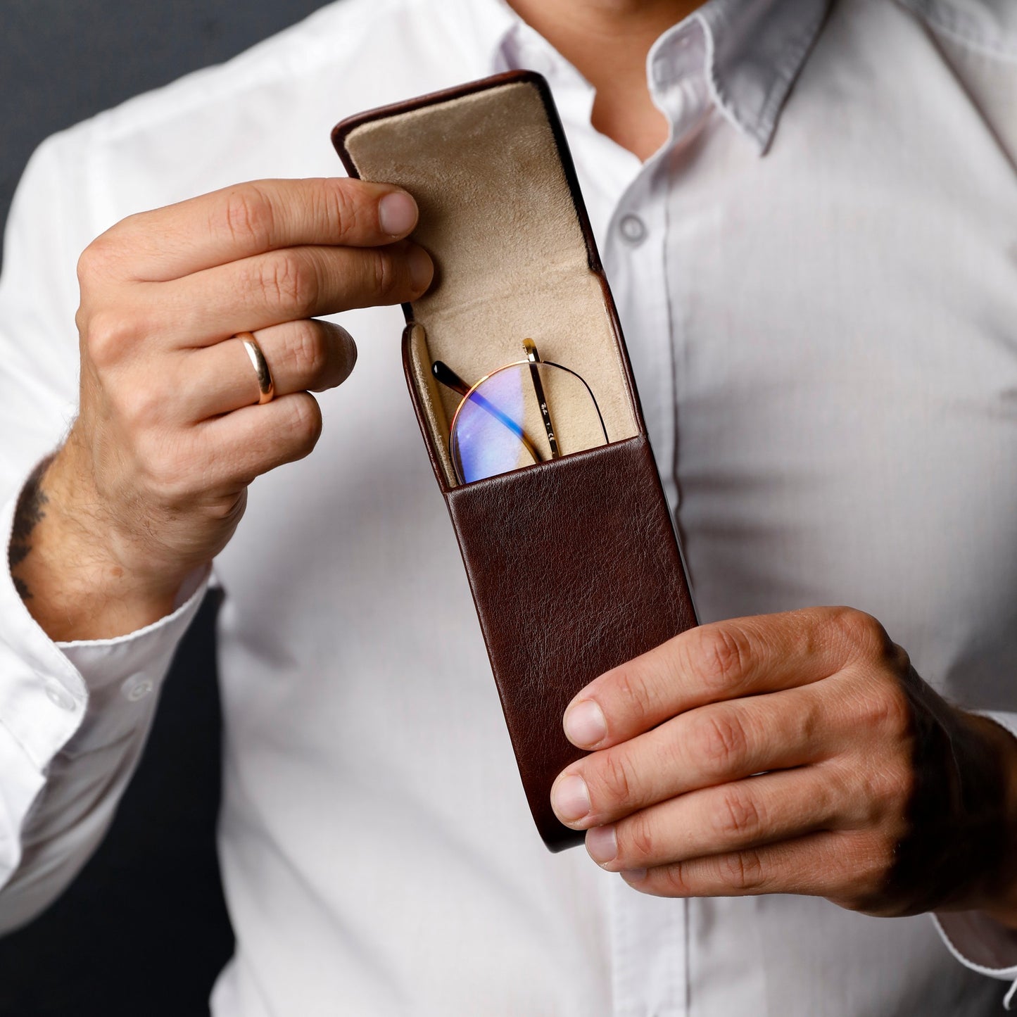 Leather Glasses Case - The Sign of Four