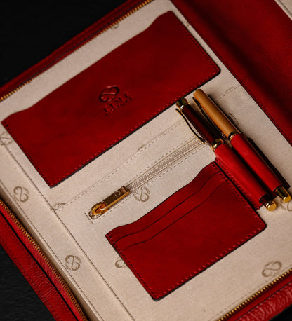 Womens Leather A4 Documents Folder Organizer - Candide