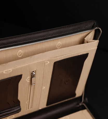 Womens Leather A4 Documents Folder Organizer - Candide