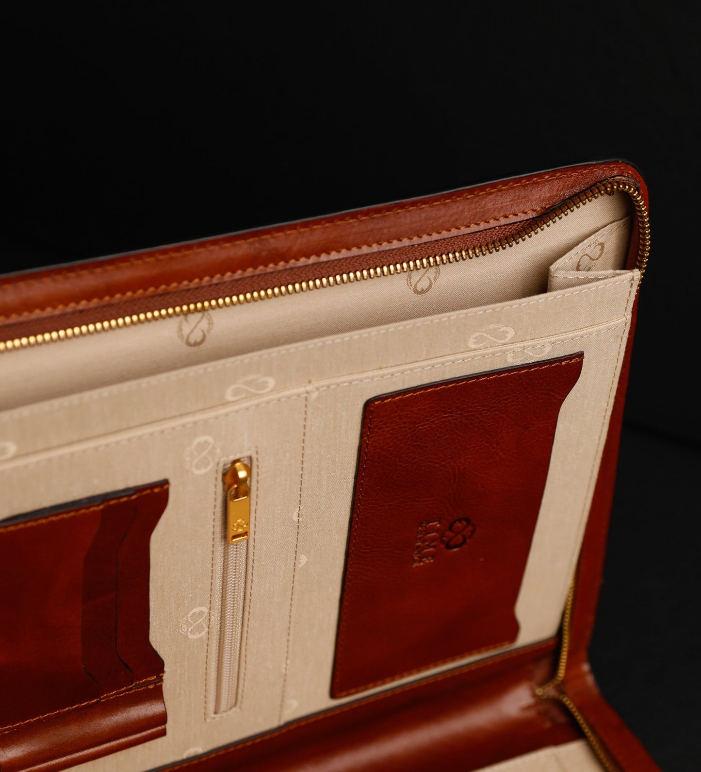 Womens Leather A4 Documents Folder Organizer - Candide