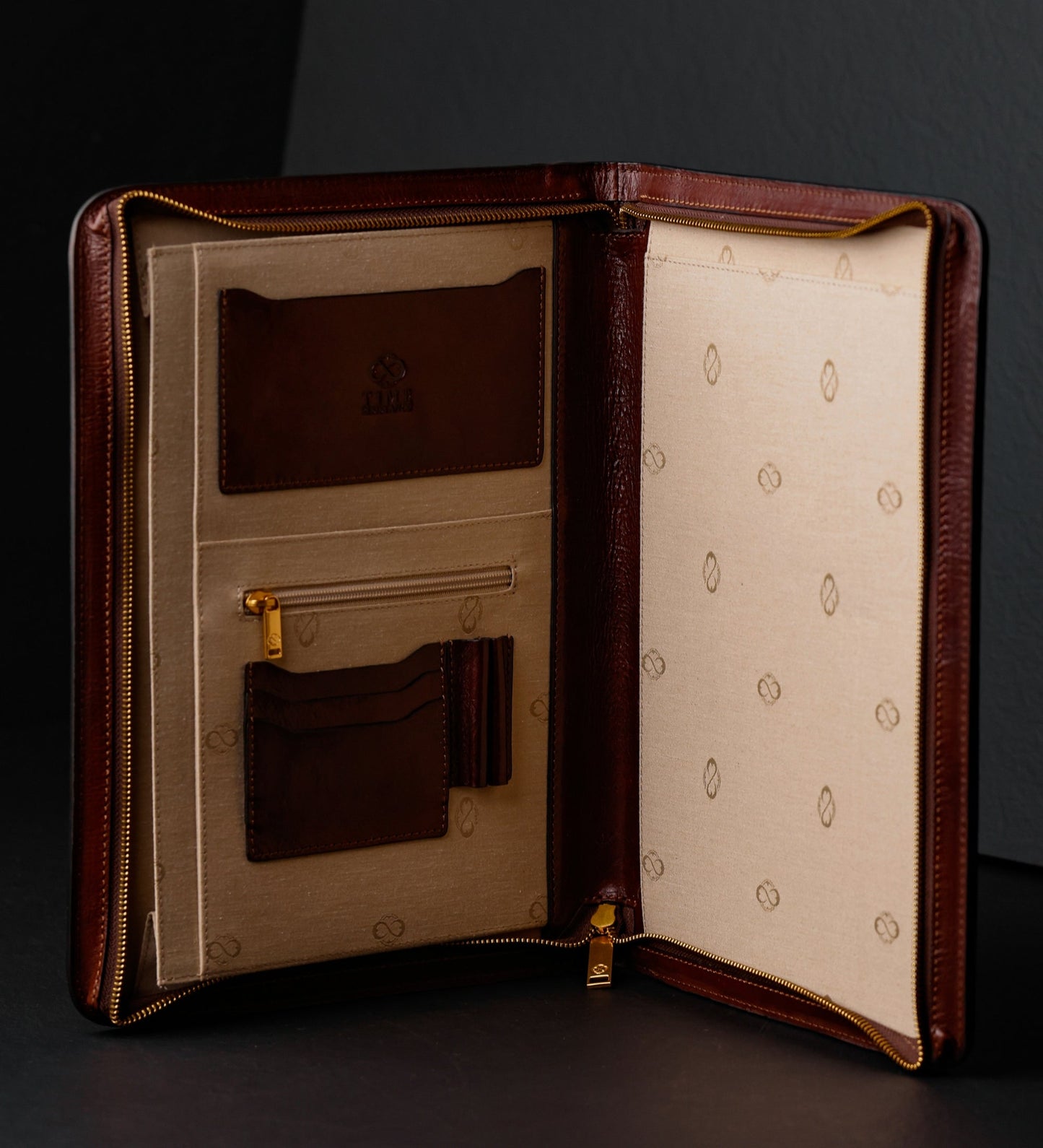 Womens Leather A4 Documents Folder Organizer - Candide