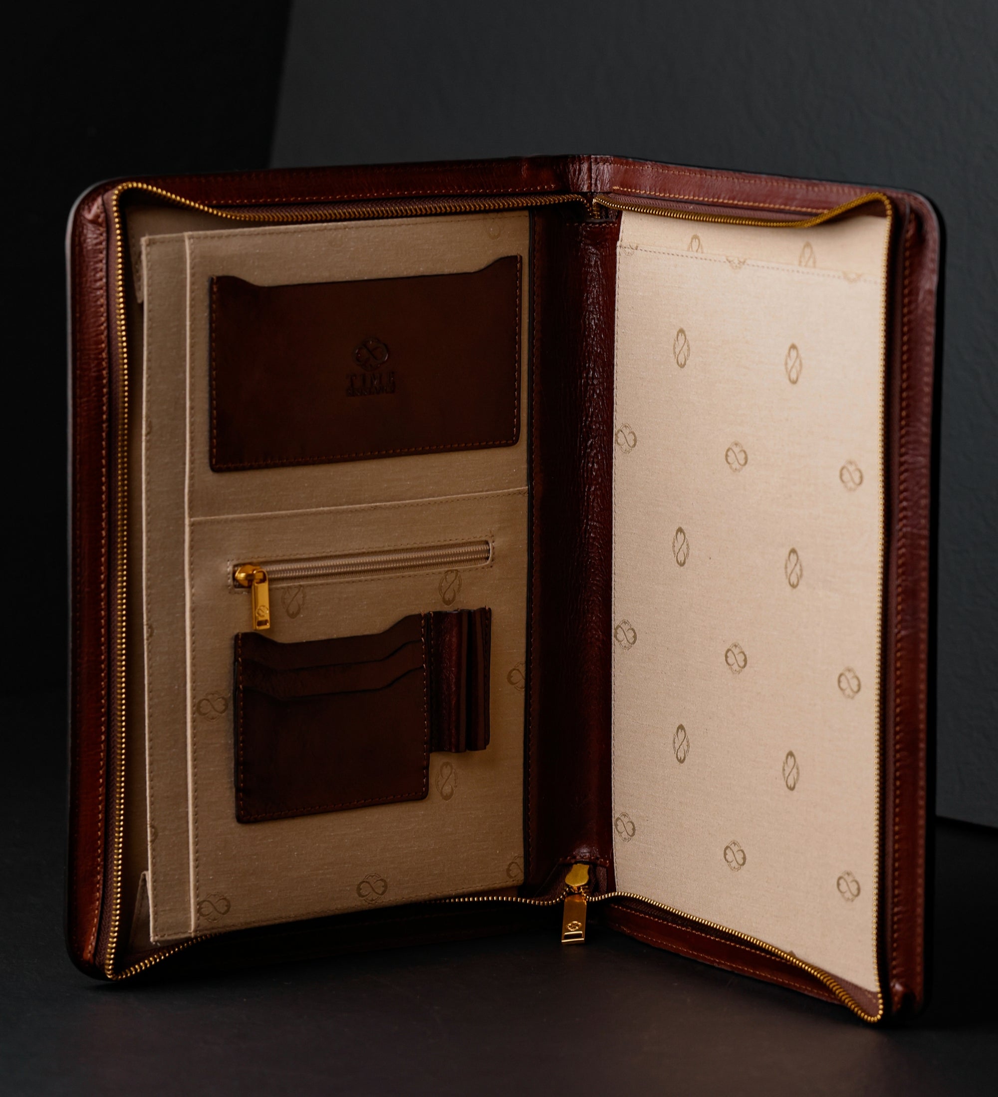 Womens Leather A4 Documents Folder Organizer - Candide