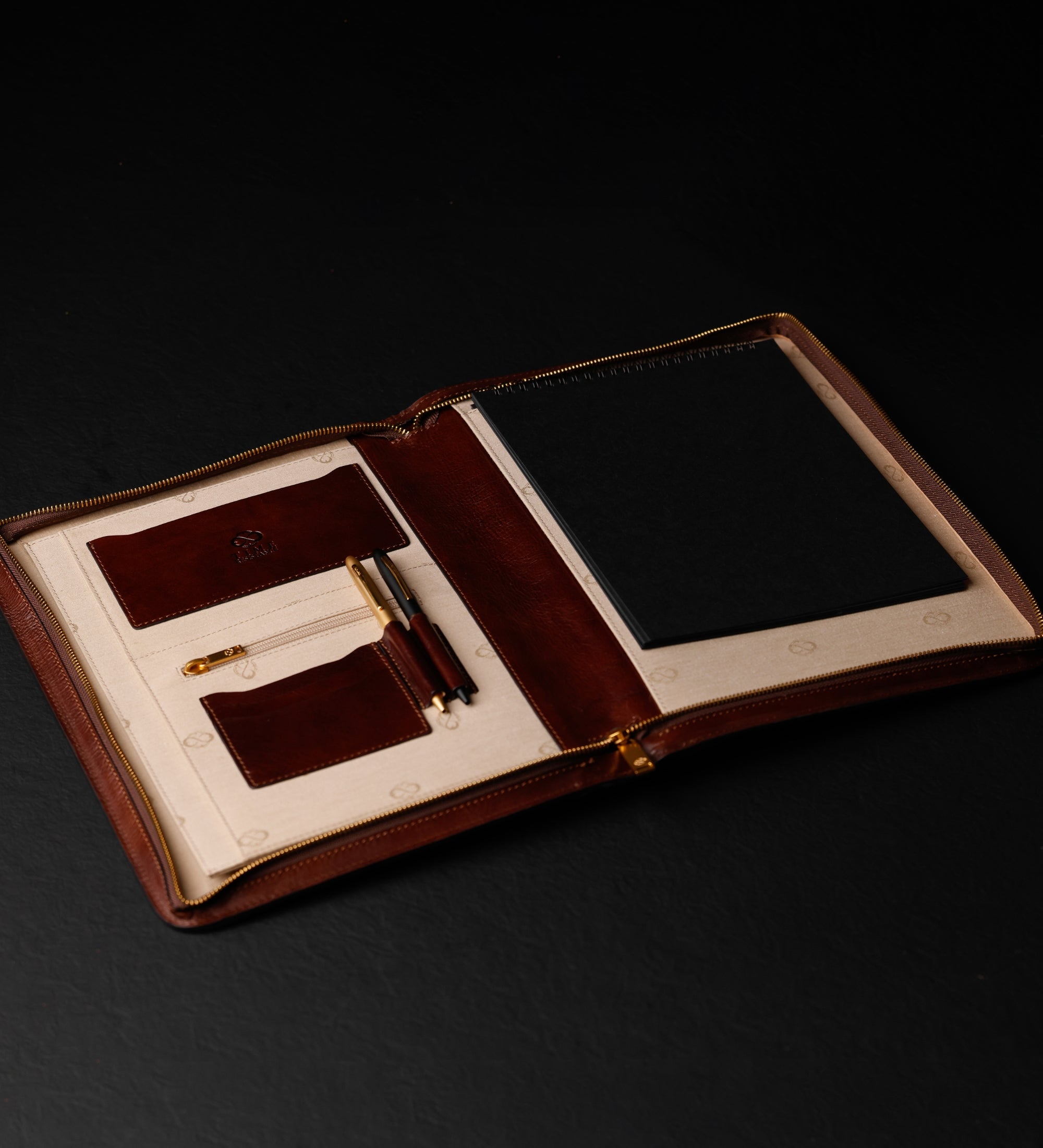 Womens Leather A4 Documents Folder Organizer - Candide